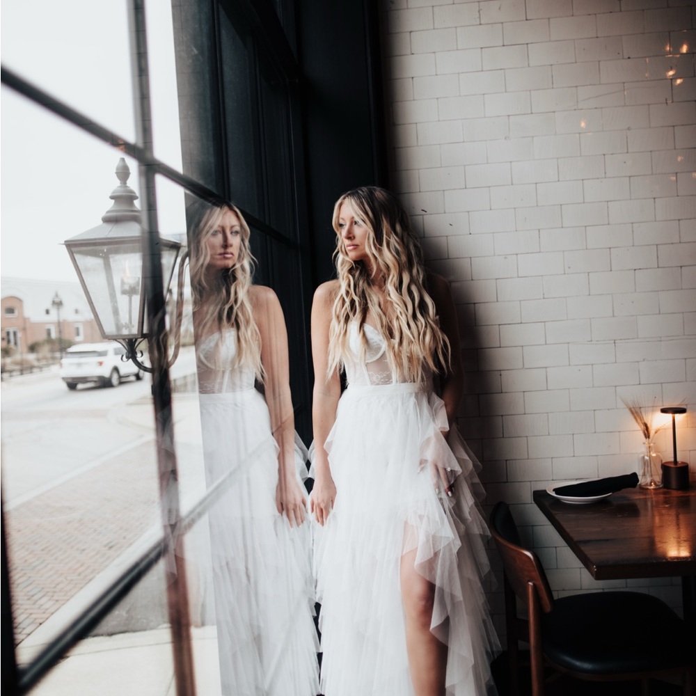 Hello Molly Tulle Maxi Dress White- Bridal shoot